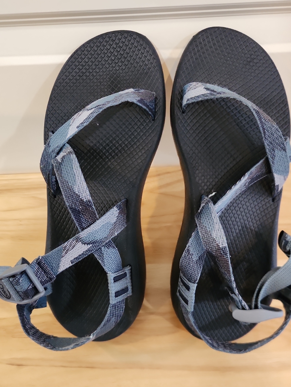 Chaco Sandals in Black and Blue.